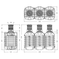 Podzemní nádrž na dešťovou vodu MODULARIS 7500 l.