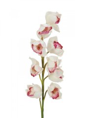 Umělá květina - Orchidej větvička, bílo-růžová, 90 cm