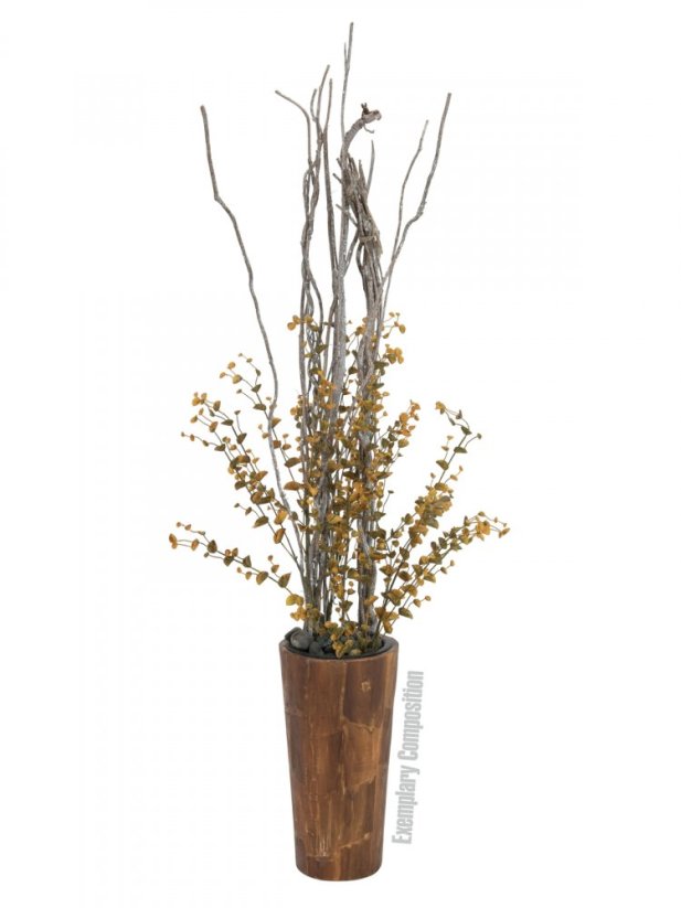 Umělá květina - Eukalypt větvička, zeleno-žlutá, 110 cm