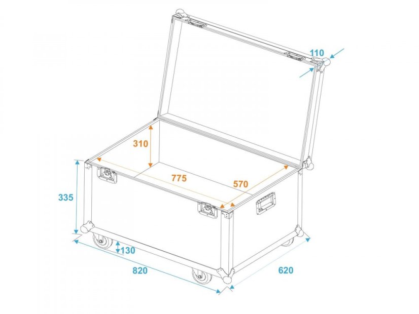 Univerzální transportní Case R-9, 800 x 600mm, na kolečkách