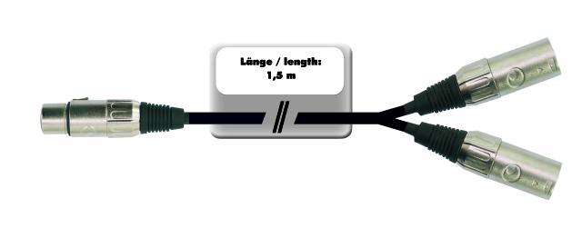 Kabel XFMM-30 XLR samice - 2x XLR samec, 3 m