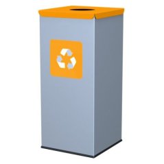 Hranatý odpadkový koš - oranžové víko
