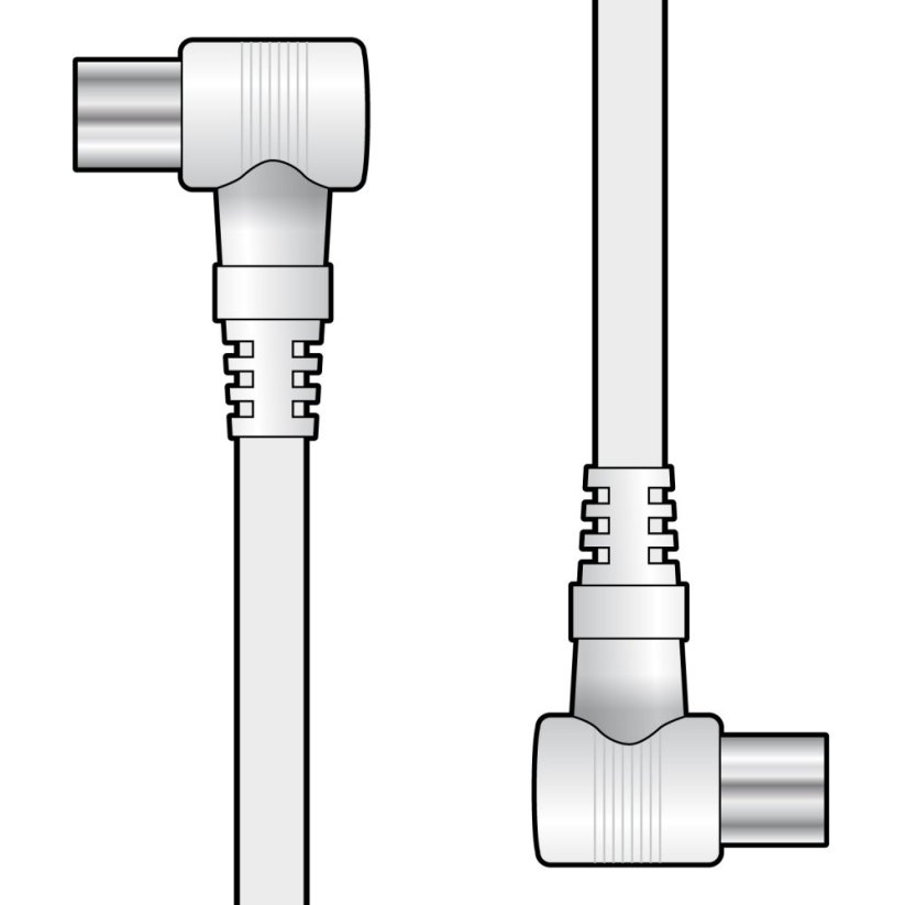 AV:link kabel koaxiální lomený 2x samec, 2m