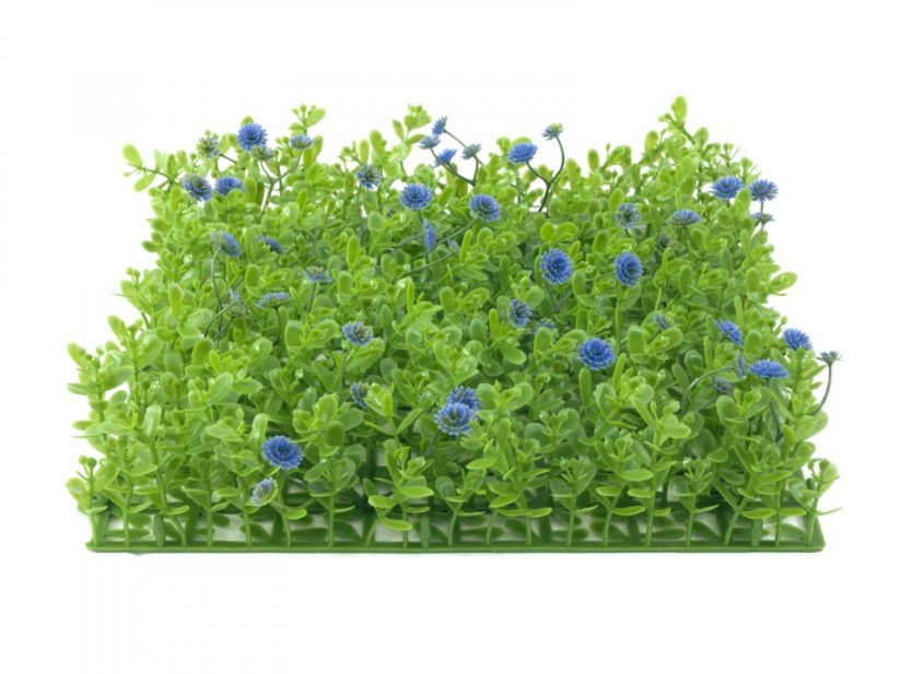 Umělá květina - Umělá tráva, zeleno-fialová, 25x25cm