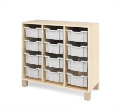 Skříň s 12 boxy šedá FRESH (modul 9)