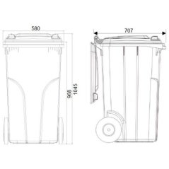 Plastová popelnice  240 l - bio