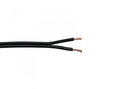 Kabel reproduktorový, 2x 2,5qmm, plochý černý, cena / m