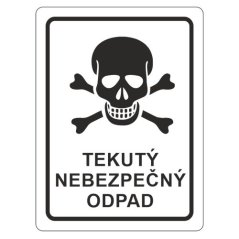 Samolepka tekutý nebezpečný odpad 120x160 mm