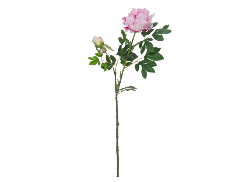 Umělá květina - Větvička pivoňky růžová, 100 cm