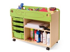 Vozík na výtvarnou výchovu včetně pomůcek (plastové boxy)