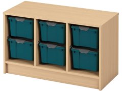 Skříňka s kontejnery - OPTIMA - S - 6 velkých kontejnerů (více barev)