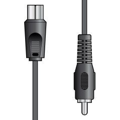 AV:link kabel koaxiáloní 1x samec - 1x RCA samec, černý, 2m