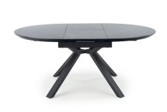Rozkládací jídelní stůl- VERTIGO- Černý mramor/ Nohy černé