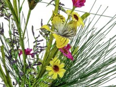 Umělá květina - Větvička divokých rostlin, růžová