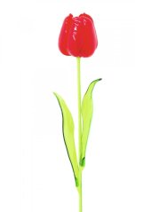Umělá květina - Tulipán červený – křišťálový, 61 cm, 12 ks