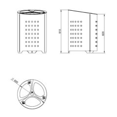 Venkovní odpadkový trojkoš DORIA
