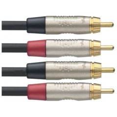 Stagg NTC060CR, kabel dvojitý RCA/RCA, 0,6m