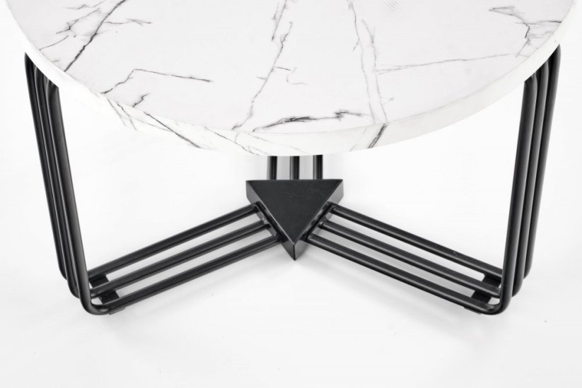 Konferenční stolek- ANTICA M- Bílý mramor/ Černý