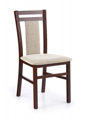 Židle HUBERT (Tmavý ořech / Béžová)