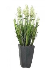 Umělá květina - Levandule v květináči, krémová, 45 cm