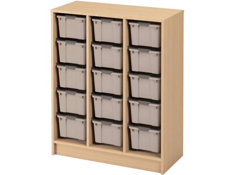 Skříň s kontejnery - OPTIMA - X - 15 velkých kontejnerů (více barev) - Barva: Světle zelená