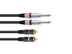 Kabel KC2-15 2x Jack 6,3 mono - 2x RCA, 1,5 m