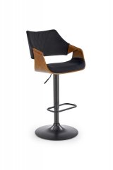 Barová židle- H124- Černá/ Ořechová