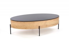 Konferenční stolek ZENGA (Černá / Zlatý dub)