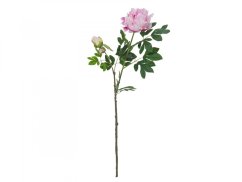 Umělá květina - Větvička pivoňky růžová, 100 cm
