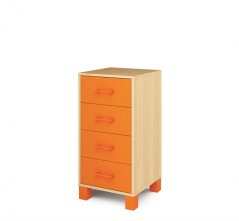 Skříň s 4 zásuvkami úzká oranžová FRESH (modul 17)