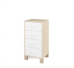 Skříň s 4 zásuvkami úzká bílá FRESH (modul 17)