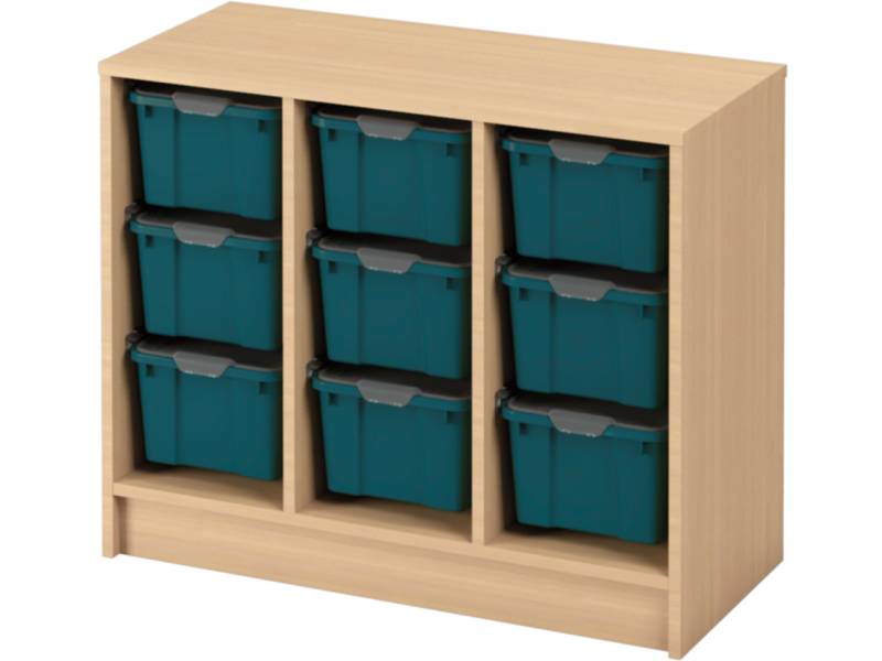 Skříňka s kontejnery - OPTIMA - M - 9 velkých kontejnerů (více barev) - Barva: Světle zelená