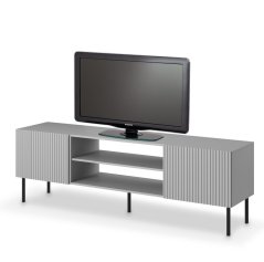 Televizní stolek - ASENSIO - Světle šedá/ Nohy Černé