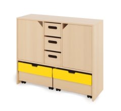 Skříň L + velké kartonové kontejnery, dvířka a truhly - CLASSICAL