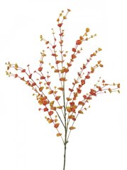 Umělá květina - Eukalypt větvička, oranžová, 110 cm