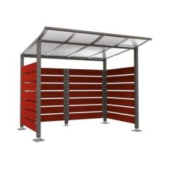 Přístřešek pro kontejnery Modulo – 2 m Mahagon patky