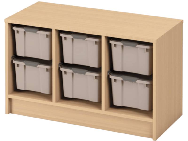 Skříňka s kontejnery - OPTIMA - S - 6 velkých kontejnerů (více barev) - Barva: modrozelená