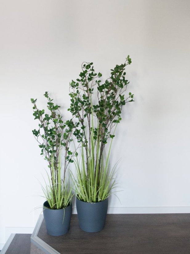 Umělá květina - Zelený keř s trávou, 152 cm