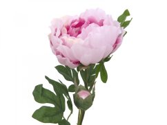 Umělá květina - Větvička pivoňky růžová, 80 cm