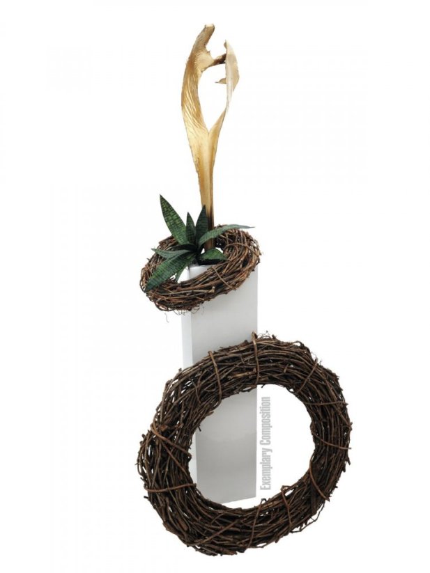 Umělá květina - Palmový list, vysušený, pozlacený, 130 cm