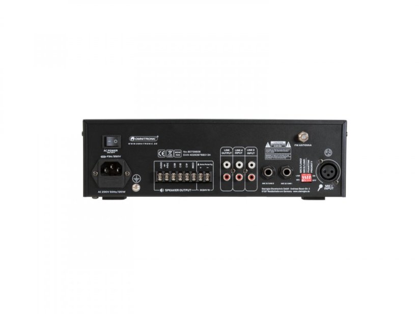 Omnitronic CPE-60P PA, 100V mixážní zesilovač, 60W, BT/MP3/FM