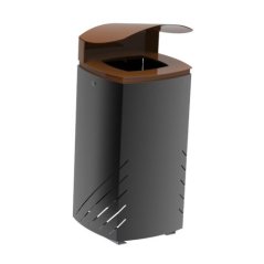 Venkovní odpadkový koš MIELEK M – hnědé víko