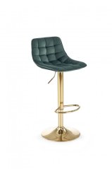 Barová židle-  H120- Zlatá/ Tmavě zelená