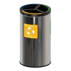 Interiérový nerezový koš 3x25 L - Stream triple