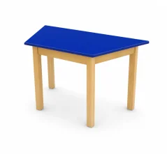 Dětský přírodní stůl BUK - lichoběžník + barevná deska