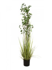 Umělá květina - Zelený keř s trávou, 182 cm