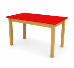Dětský stůl BUK obdélník - přírodní + barevná deska