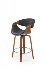 Barová židle- H123- Černý/ Ořech
