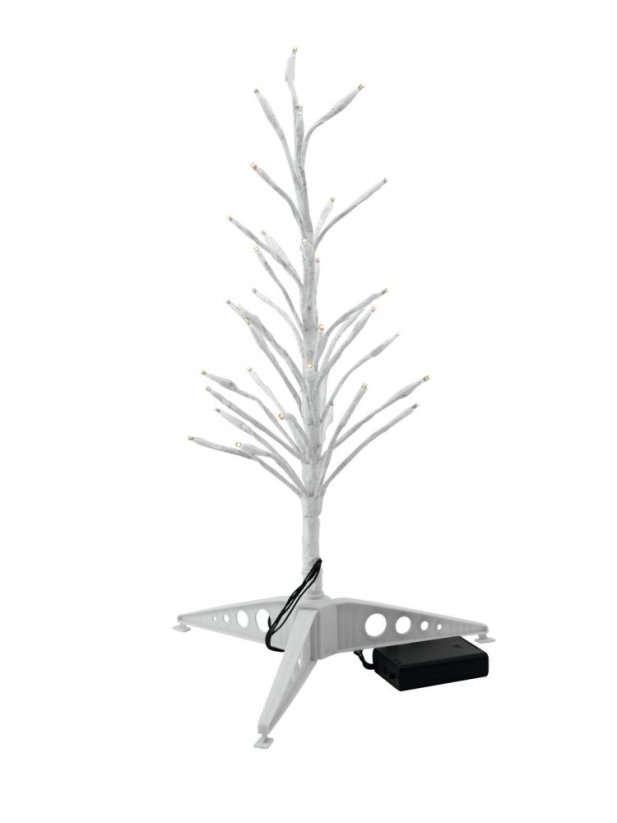 Stromek s LED diodami, výška 40 cm, studená bílá, na baterii