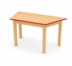 Dětský přírodní stůl BUK - lichoběžník + barevná hrana